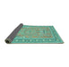 Sideview of Persian Turquoise Traditional Rug, tr1025turq