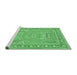 Sideview of Machine Washable Persian Emerald Green Traditional Area Rugs, wshtr1025emgrn