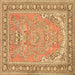 Square Persian Brown Traditional Rug, tr1025brn