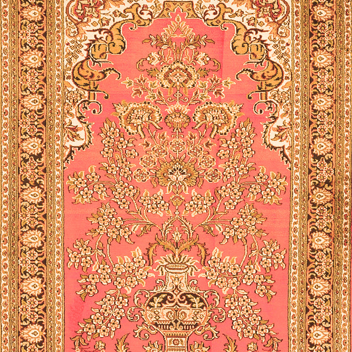 Serging Thickness of Machine Washable Persian Orange Traditional Area Rugs, wshtr1025org