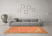 Machine Washable Persian Orange Traditional Area Rugs in a Living Room, wshtr1025org