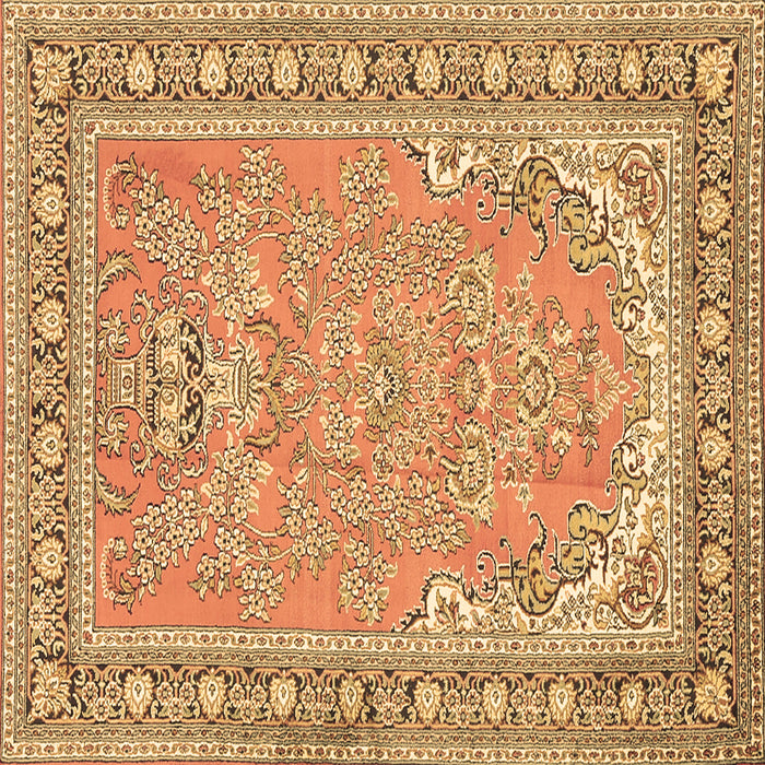 Square Machine Washable Persian Brown Traditional Rug, wshtr1025brn