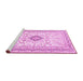 Sideview of Machine Washable Medallion Pink Traditional Rug, wshtr1026pnk