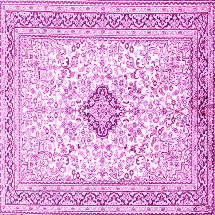 Square Medallion Pink Traditional Rug, tr1026pnk