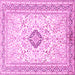 Square Medallion Pink Traditional Rug, tr1026pnk