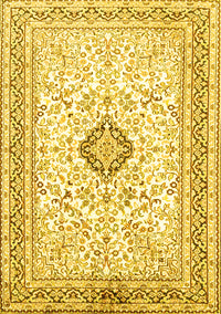 Medallion Yellow Traditional Rug, tr1026yw