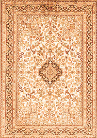 Medallion Orange Traditional Rug, tr1026org