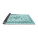 Sideview of Medallion Light Blue Traditional Rug, tr1026lblu