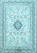 Medallion Light Blue Traditional Rug, tr1026lblu