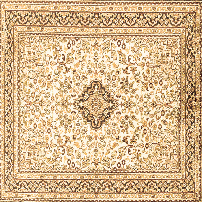 Square Medallion Brown Traditional Rug, tr1026brn