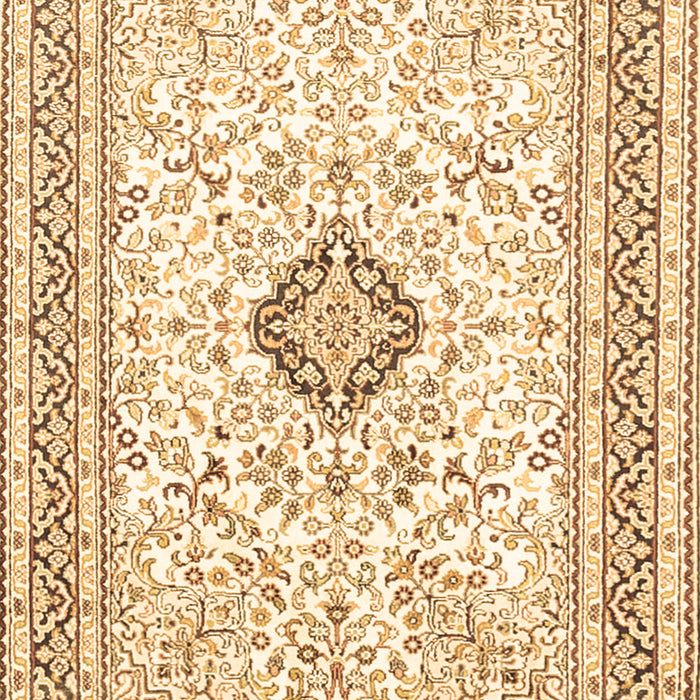 Machine Washable Medallion Brown Traditional Rug, wshtr1026brn
