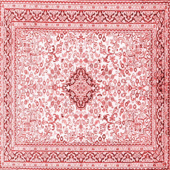 Machine Washable Medallion Red Traditional Rug, wshtr1026red