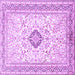 Square Medallion Purple Traditional Rug, tr1026pur