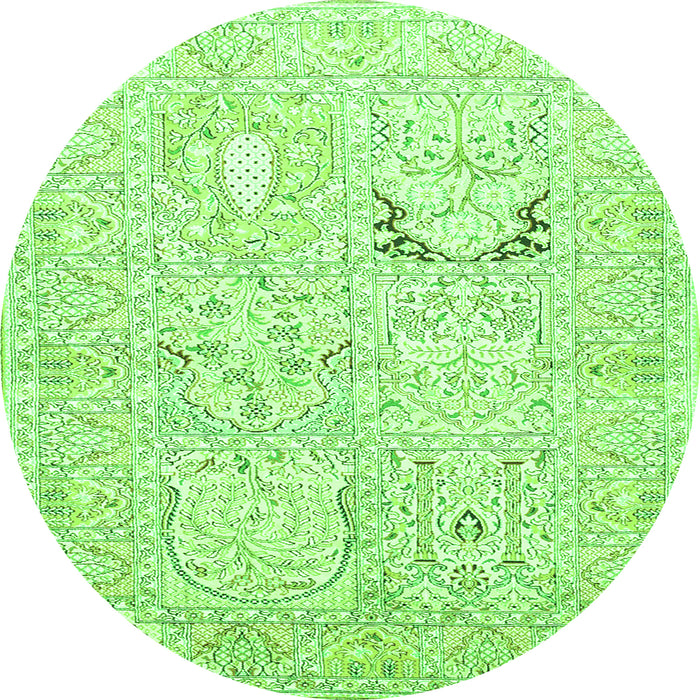 Square Animal Green Traditional Rug, tr1027grn