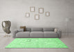 Machine Washable Animal Emerald Green Traditional Area Rugs in a Living Room,, wshtr1027emgrn