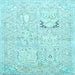 Square Animal Light Blue Traditional Rug, tr1027lblu