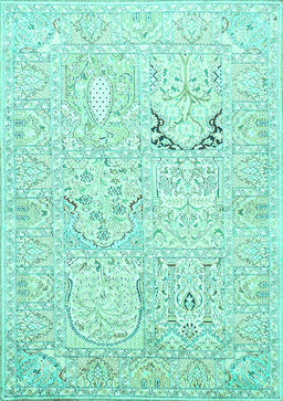 Animal Turquoise Traditional Rug, tr1027turq