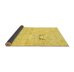 Sideview of Animal Yellow Traditional Rug, tr1027yw