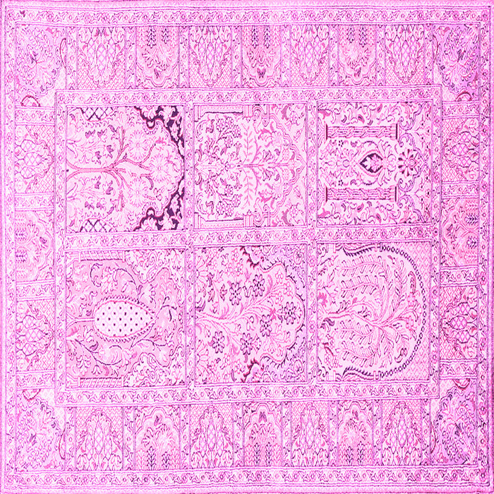 Square Animal Pink Traditional Rug, tr1027pnk