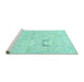 Sideview of Machine Washable Animal Turquoise Traditional Area Rugs, wshtr1027turq