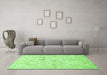 Machine Washable Animal Green Traditional Area Rugs in a Living Room,, wshtr1027grn