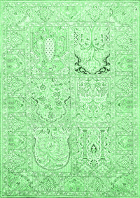 Animal Emerald Green Traditional Rug, tr1027emgrn