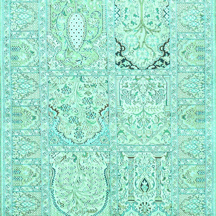 Machine Washable Animal Turquoise Traditional Area Rugs, wshtr1027turq