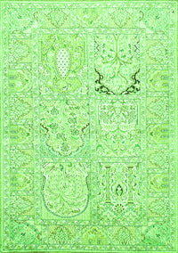 Animal Green Traditional Rug, tr1027grn