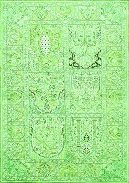 Animal Green Traditional Rug, tr1027grn