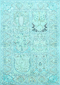 Animal Light Blue Traditional Rug, tr1027lblu
