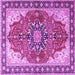 Square Medallion Purple Traditional Rug, tr1028pur