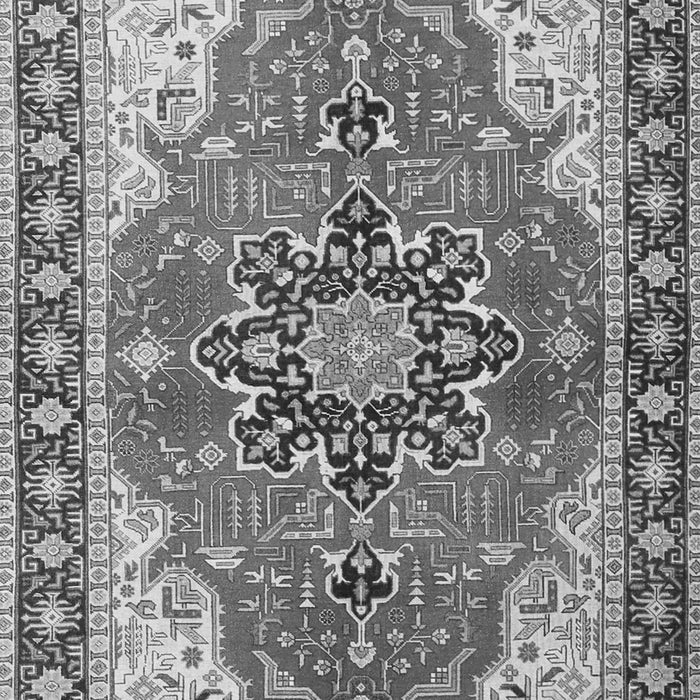 Serging Thickness of Machine Washable Medallion Gray Traditional Rug, wshtr1028gry