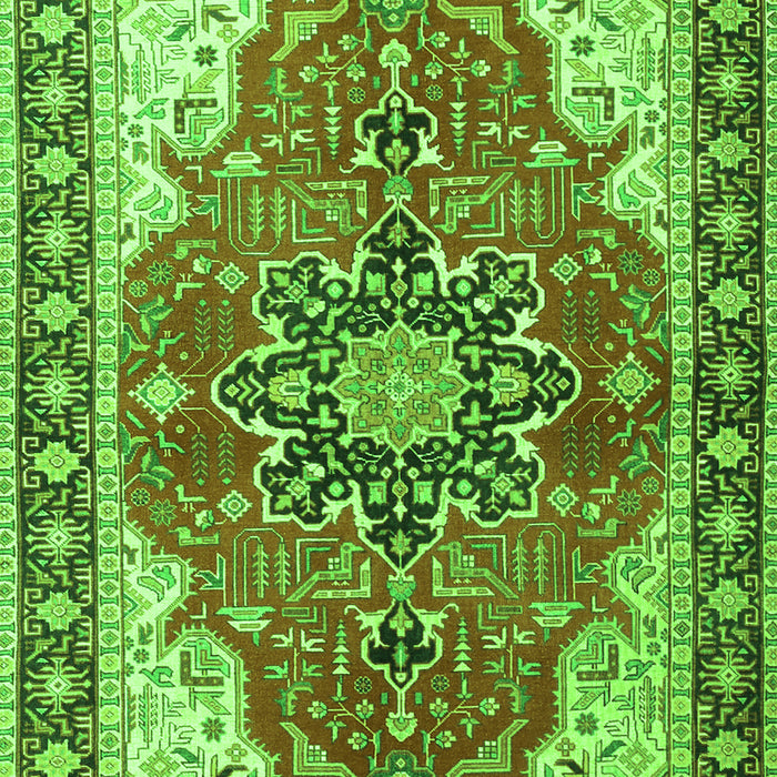 Medallion Green Traditional Rug, tr1028grn