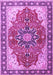 Machine Washable Medallion Purple Traditional Area Rugs, wshtr1028pur