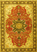 Medallion Yellow Traditional Rug, tr1028yw