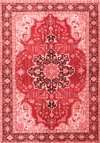 Medallion Red Traditional Rug, tr1028red