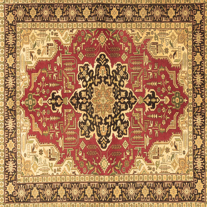 Square Medallion Brown Traditional Rug, tr1028brn