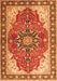 Medallion Orange Traditional Rug, tr1028org