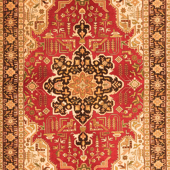 Medallion Orange Traditional Rug, tr1028org