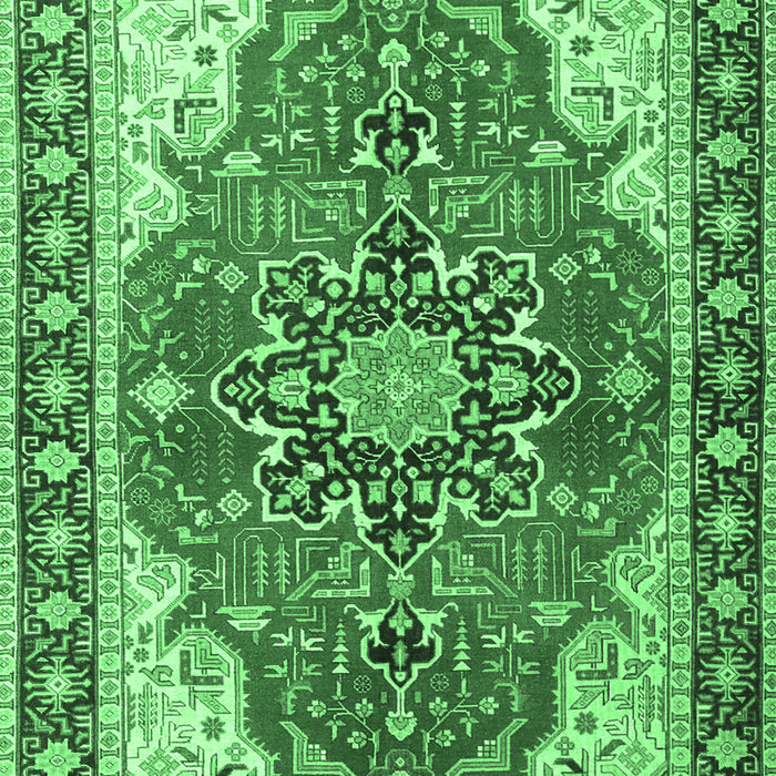 Medallion Emerald Green Traditional Rug, tr1028emgrn