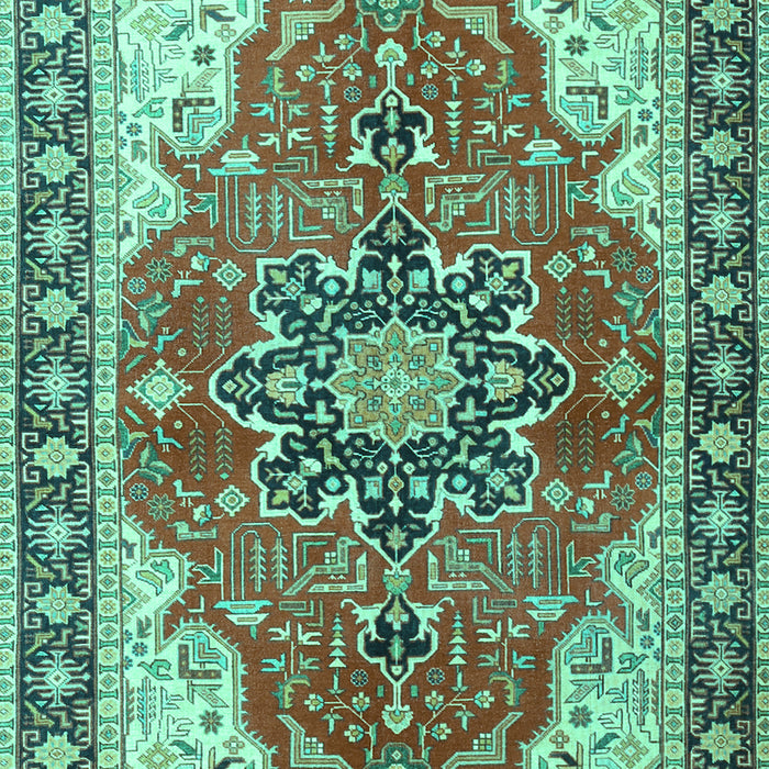 Medallion Turquoise Traditional Rug, tr1028turq