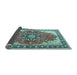 Sideview of Medallion Light Blue Traditional Rug, tr1028lblu