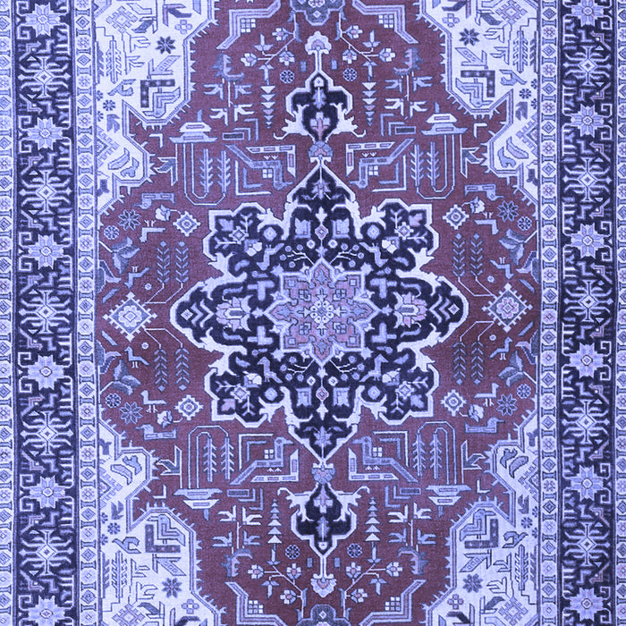 Machine Washable Medallion Blue Traditional Rug, wshtr1028blu