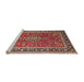 Sideview of Machine Washable Traditional Tomato Red Rug, wshtr1029