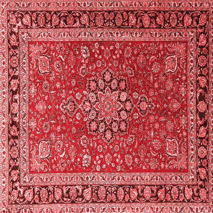 Machine Washable Medallion Red Traditional Rug, wshtr1029red