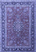 Medallion Blue Traditional Rug, tr1029blu