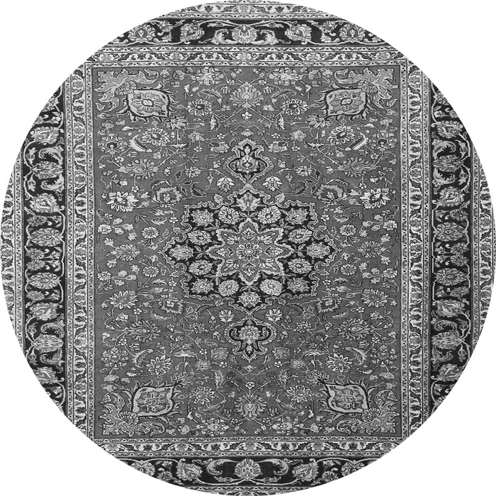Machine Washable Medallion Gray Traditional Rug, wshtr1029gry