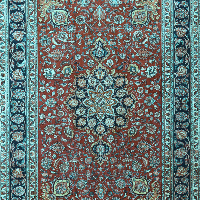 Medallion Light Blue Traditional Rug, tr1029lblu