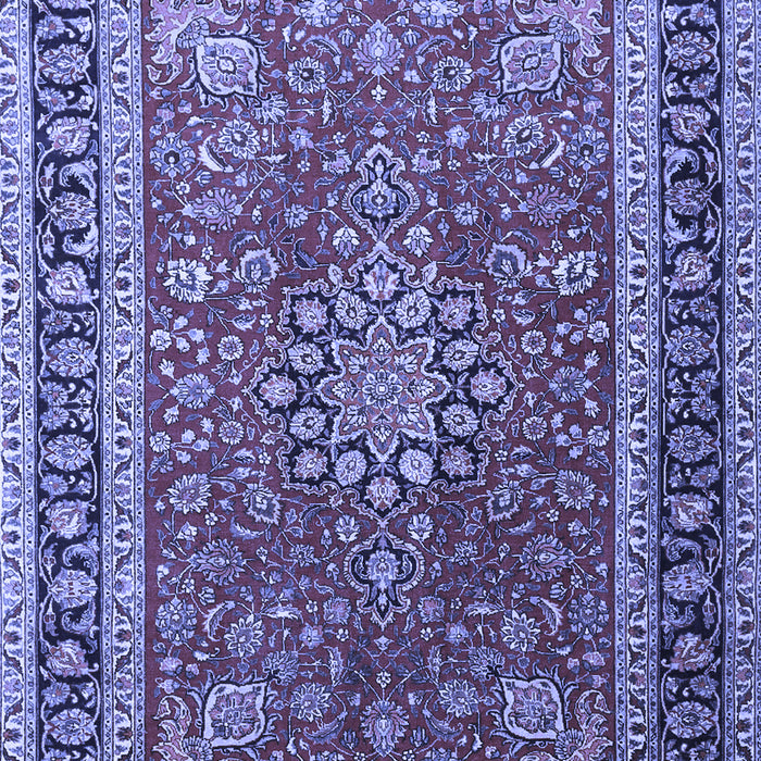 Machine Washable Medallion Blue Traditional Rug, wshtr1029blu