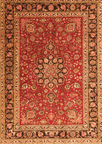 Medallion Orange Traditional Rug, tr1029org